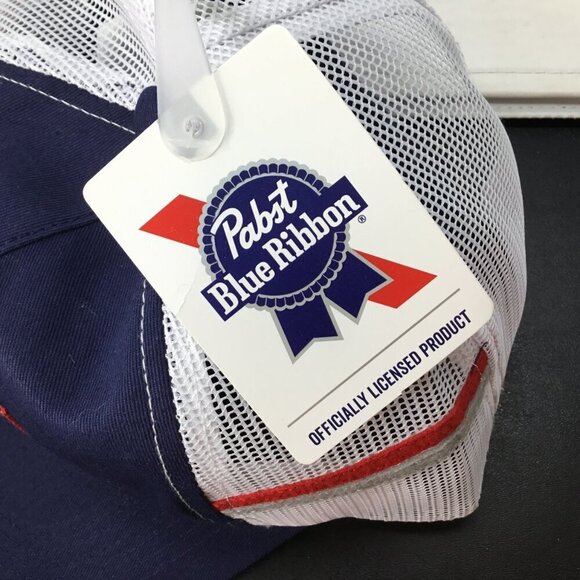 Pabst Blue Ribbon Beer NWT PBR Hat Cap Mesh Snapback Officially Licensed Patch - Picture 5 of 8